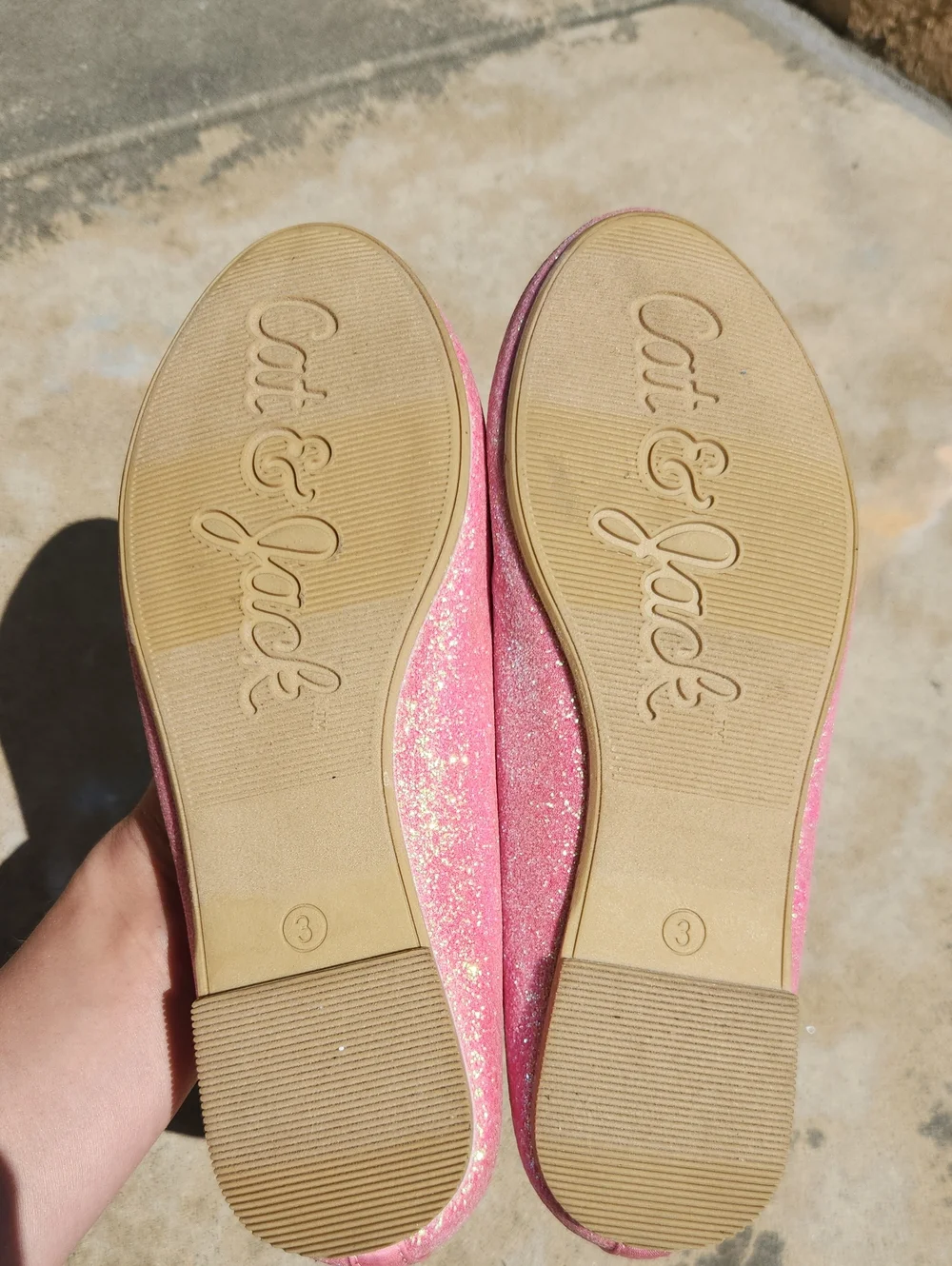 Cat And Jack Pink Sparkle Ballet Flats Size 3